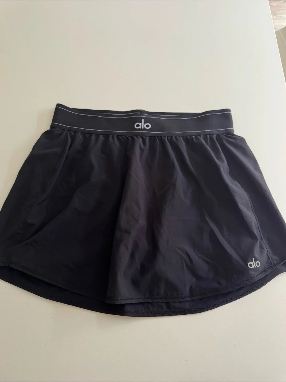 ALO Yoga Black Athletic Skort with Branded Waistband